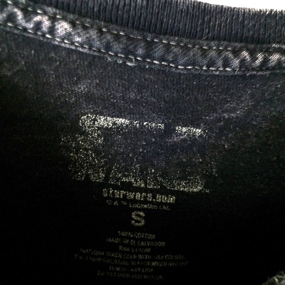 Star Wars T Shirt Stone Wash Graphic Tee Short Sleeve Cotton Solid Logo S - Picture 4 of 7